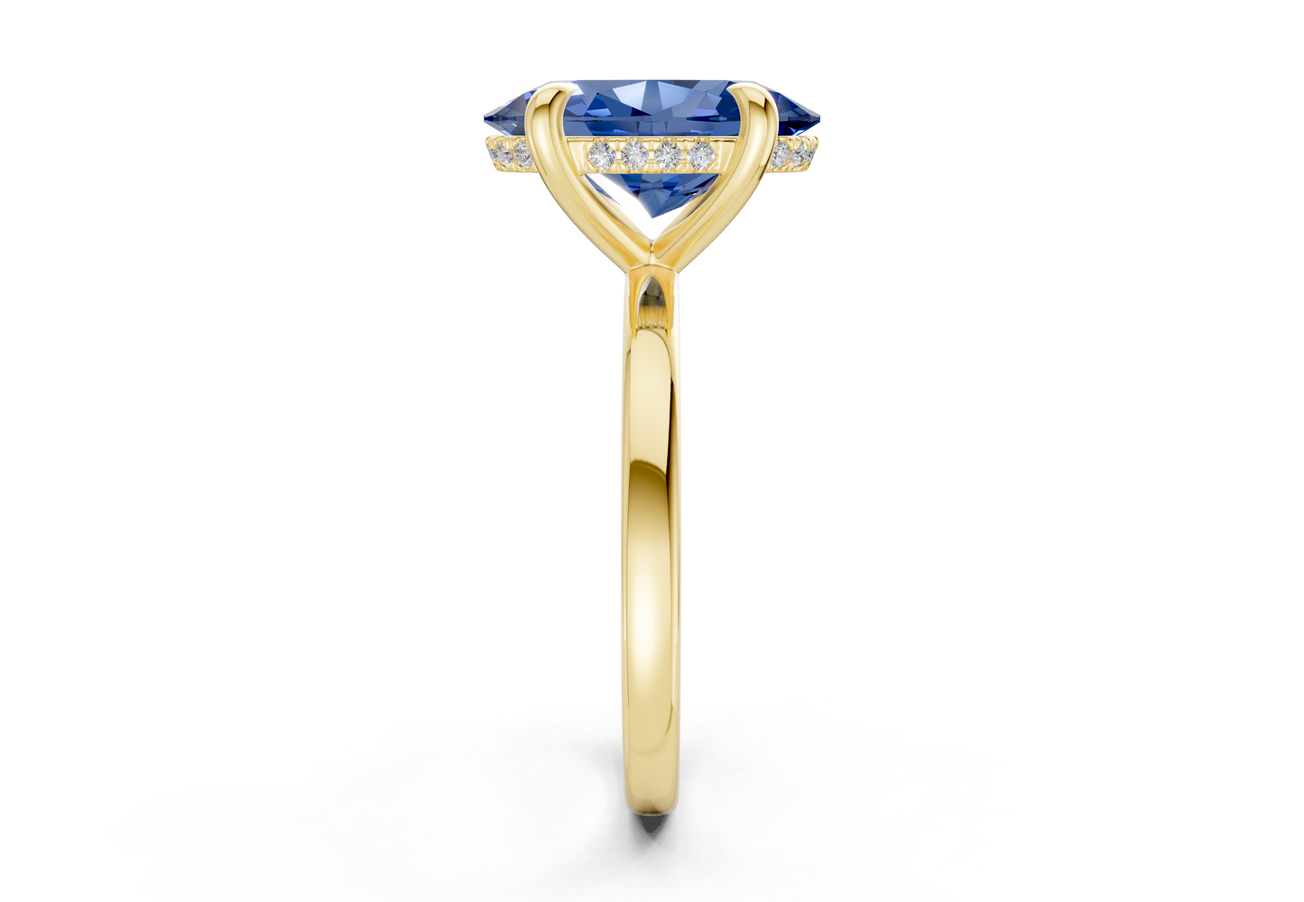 Solstice Sapphire Gemstone Solitaire Oval Cut 2mm Engagement Ring