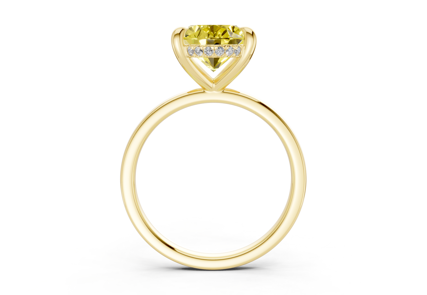 Solstice Yellow Diamond Solitaire Oval Cut 2mm Engagement Ring