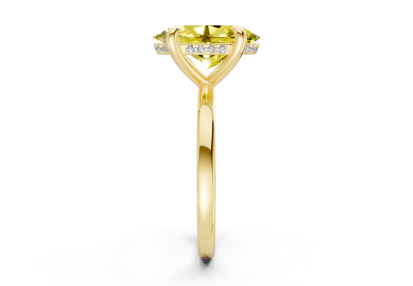 Solstice Yellow Diamond Solitaire Oval Cut 2mm Engagement Ring