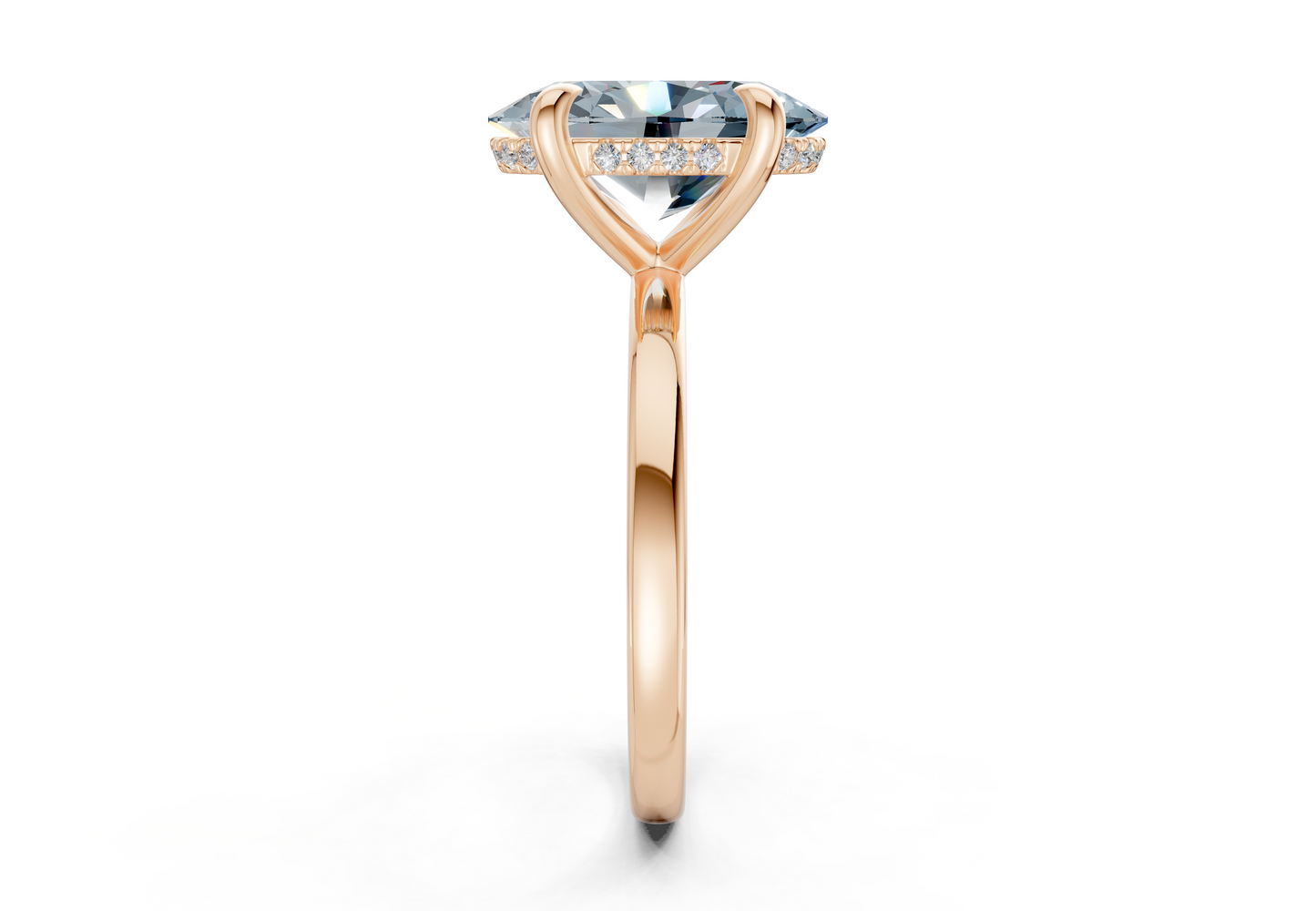 Solstice Blue Diamond Solitaire Oval Cut 2mm Engagement Ring