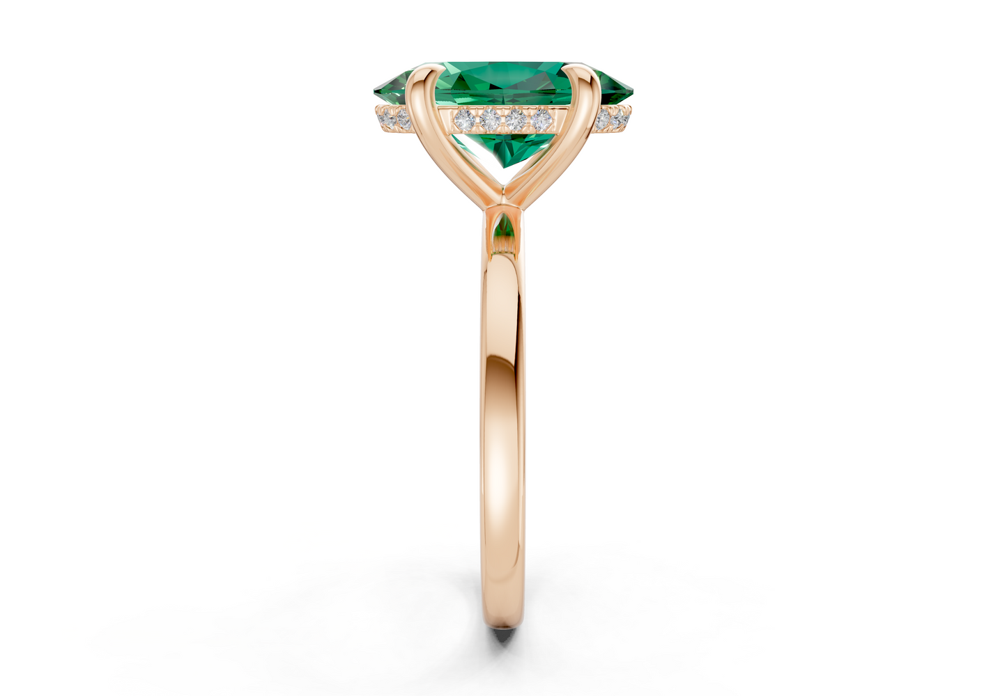 Solstice Emerald Gemstone Solitaire Oval Cut 2mm Engagement Ring
