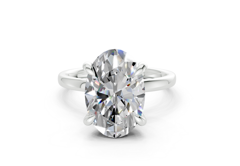 The Manhattan Solitaire- 4.00ct Oval E VS1 with Hidden Halo