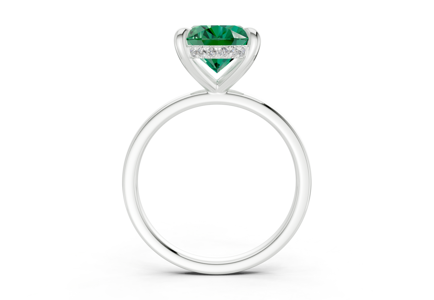Solstice Emerald Gemstone Solitaire Oval Cut 2mm Engagement Ring