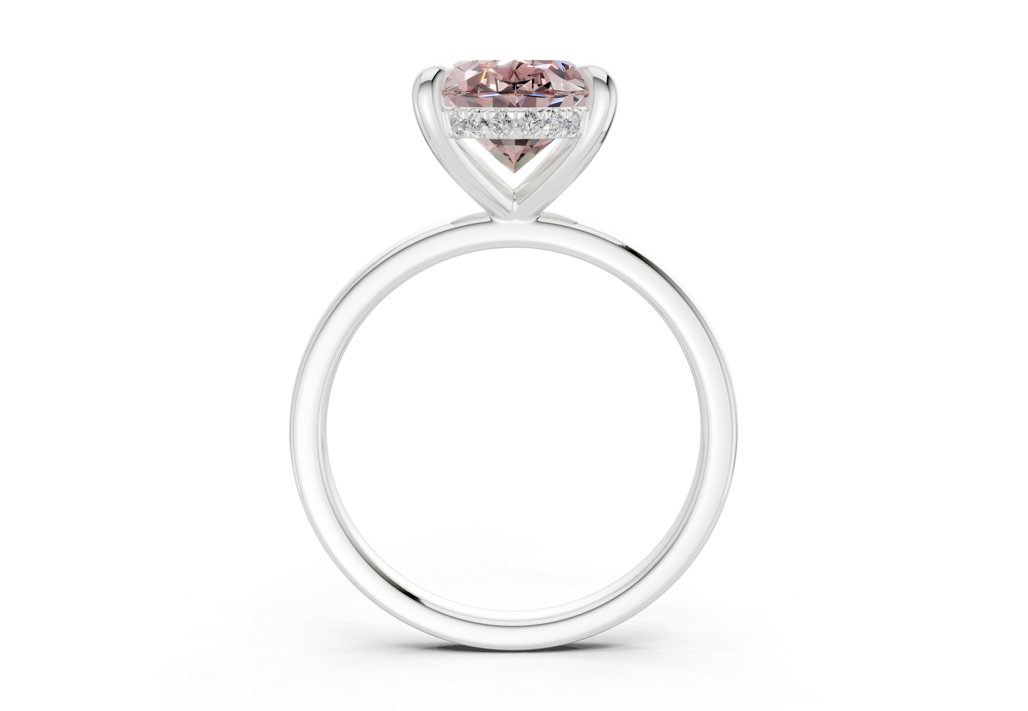 Solstice Pink Diamond Solitaire Oval Cut 2mm Engagement Ring