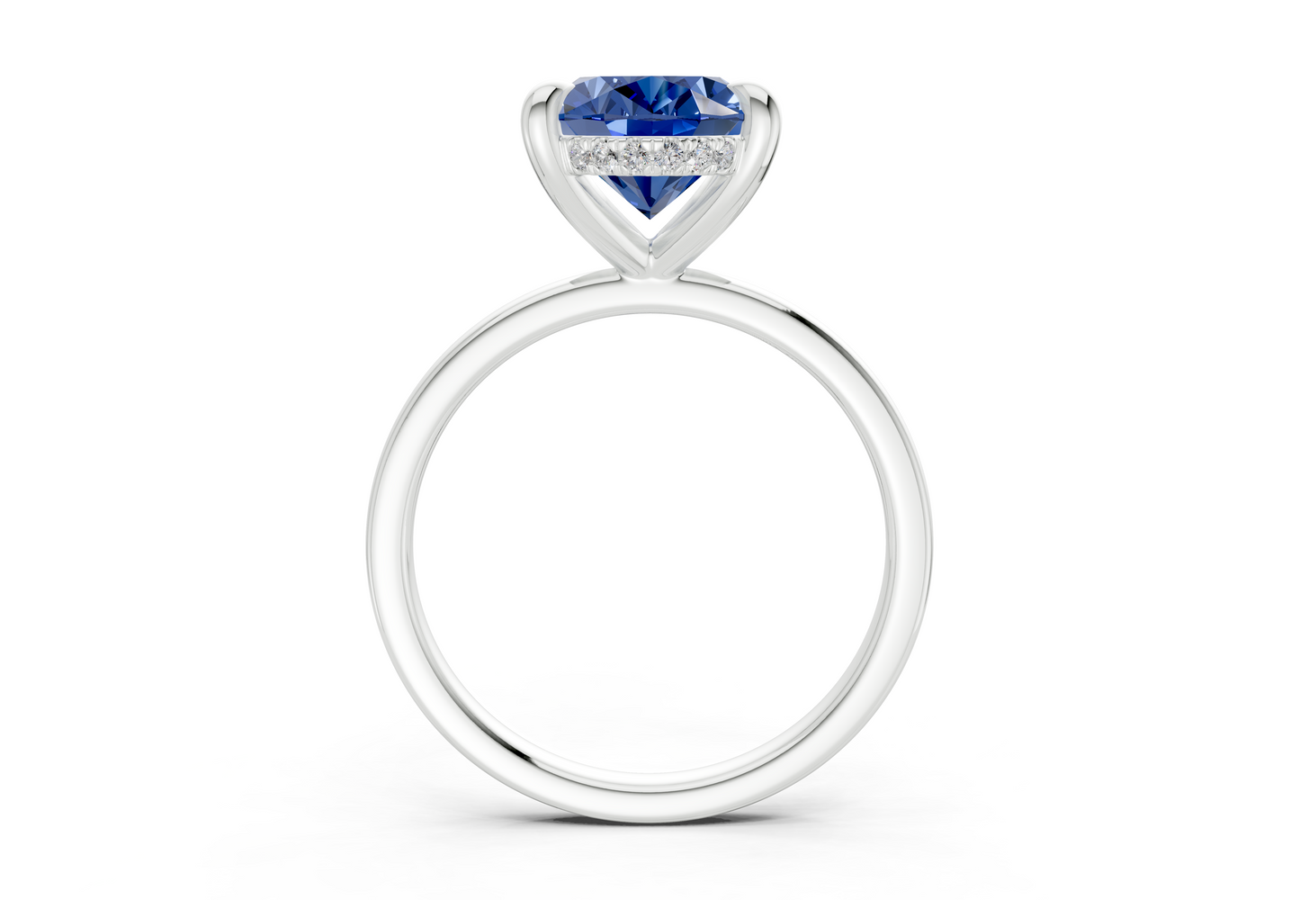 Solstice Sapphire Gemstone Solitaire Oval Cut 2mm Engagement Ring