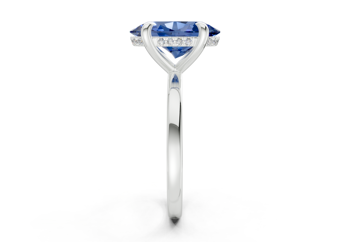 Solstice Sapphire Gemstone Solitaire Oval Cut 2mm Engagement Ring
