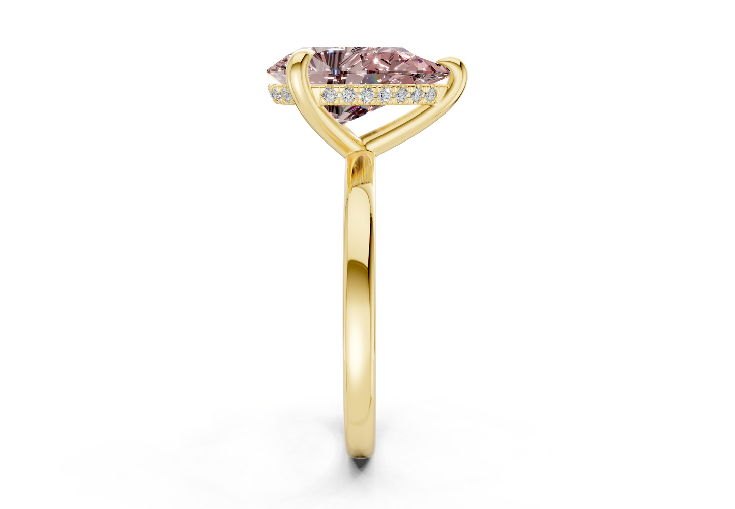 Solstice Pink Diamond Solitaire Pear Cut 2mm Engagement Ring