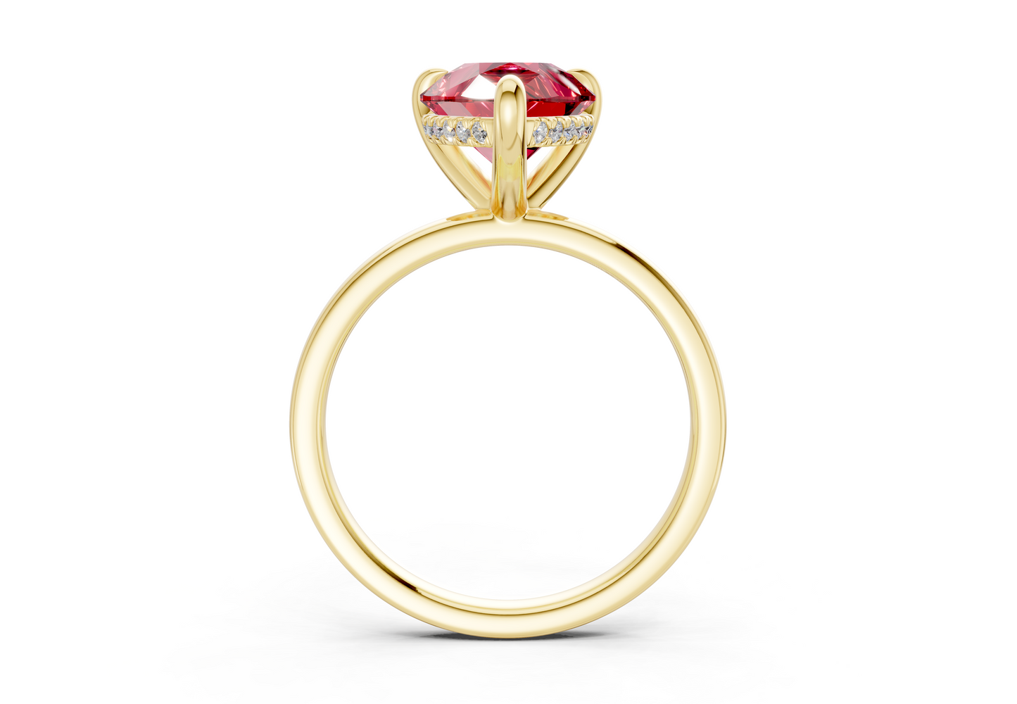Solstice Ruby Gemstone Solitaire Pear Cut 1.8mm Engagement Ring