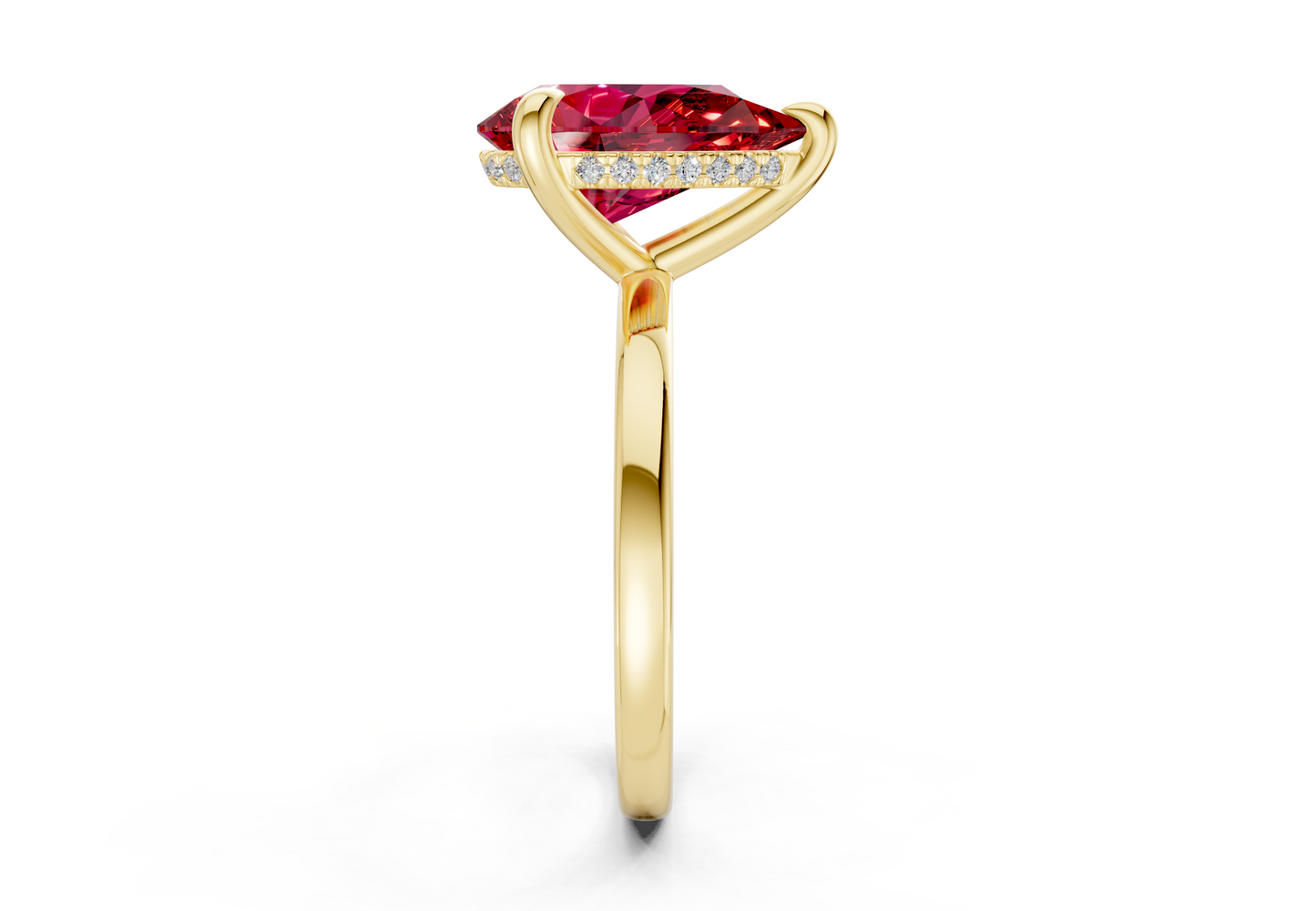 Solstice Ruby Gemstone Solitaire Pear Cut 1.8mm Engagement Ring