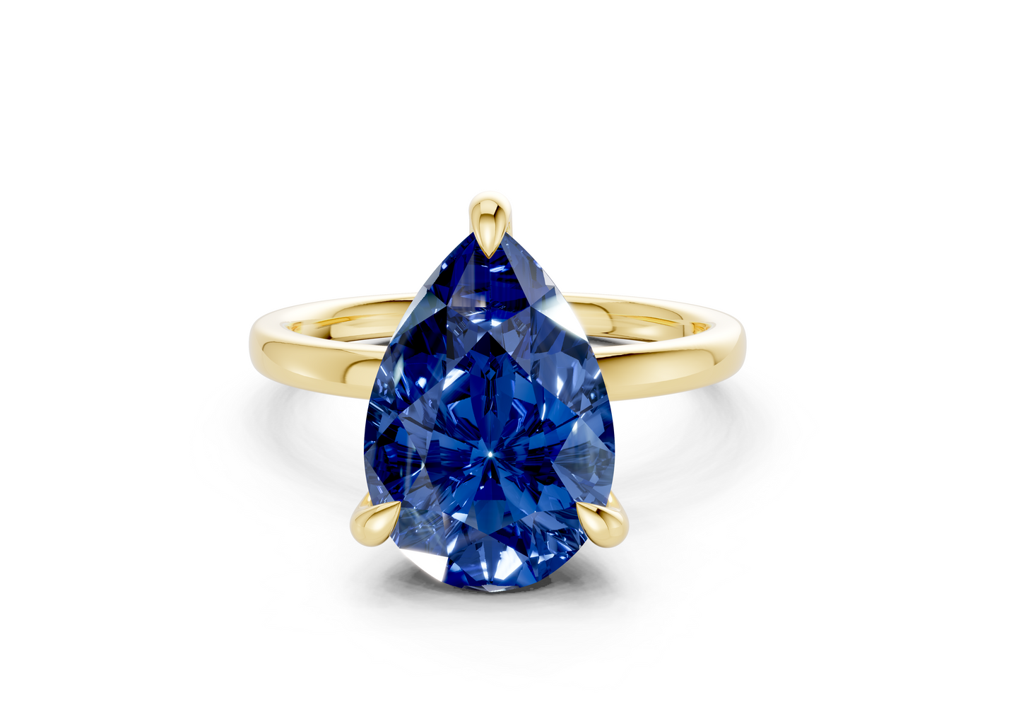 Solstice Sapphire Gemstone Solitaire Pear Cut 2.3mm Engagement Ring