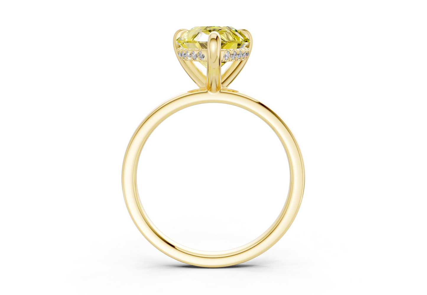 Solstice Yellow Diamond Solitaire Pear Cut 2.3mm Engagement Ring