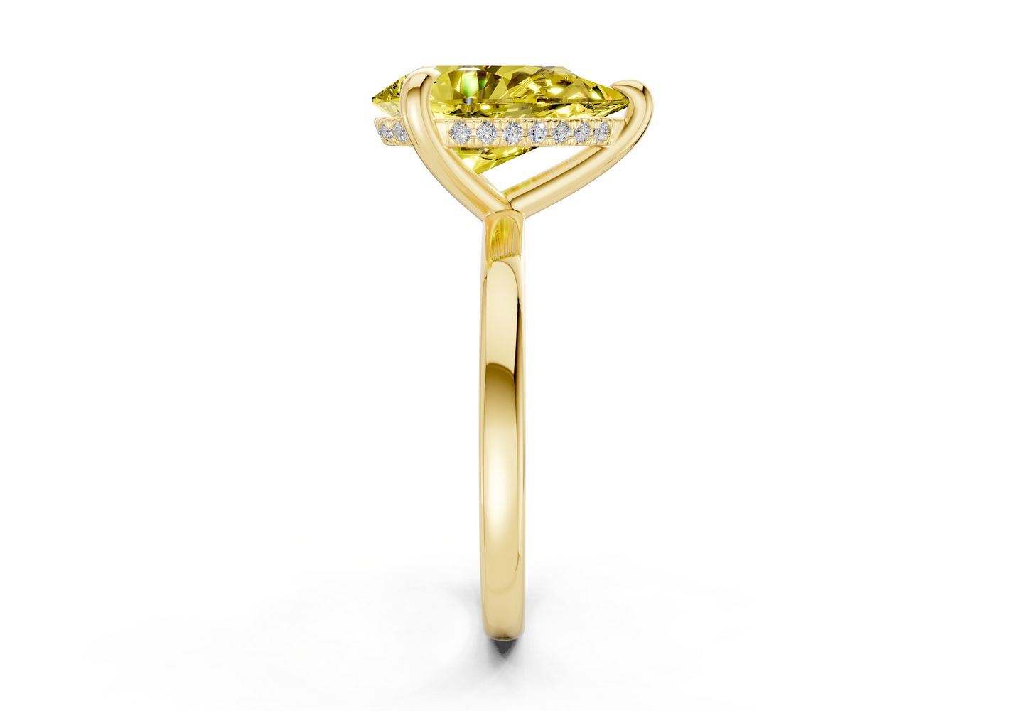 Solstice Yellow Diamond Solitaire Pear Cut 2.3mm Engagement Ring