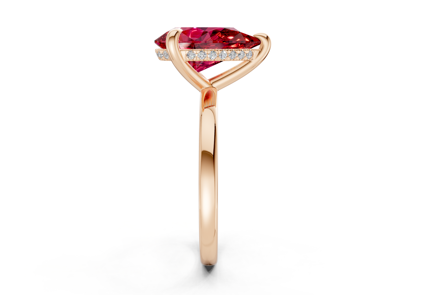 Solstice Ruby Gemstone Solitaire Pear Cut 1.8mm Engagement Ring
