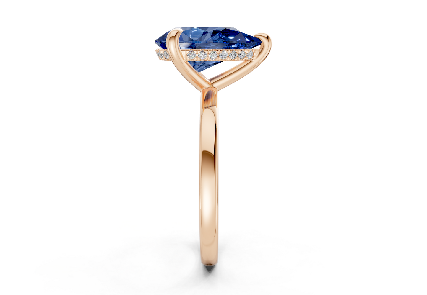 Solstice Sapphire Gemstone Solitaire Pear Cut 2.3mm Engagement Ring