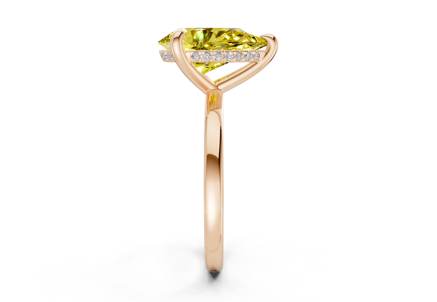 Solstice Yellow Diamond Solitaire Pear Cut 2.3mm Engagement Ring
