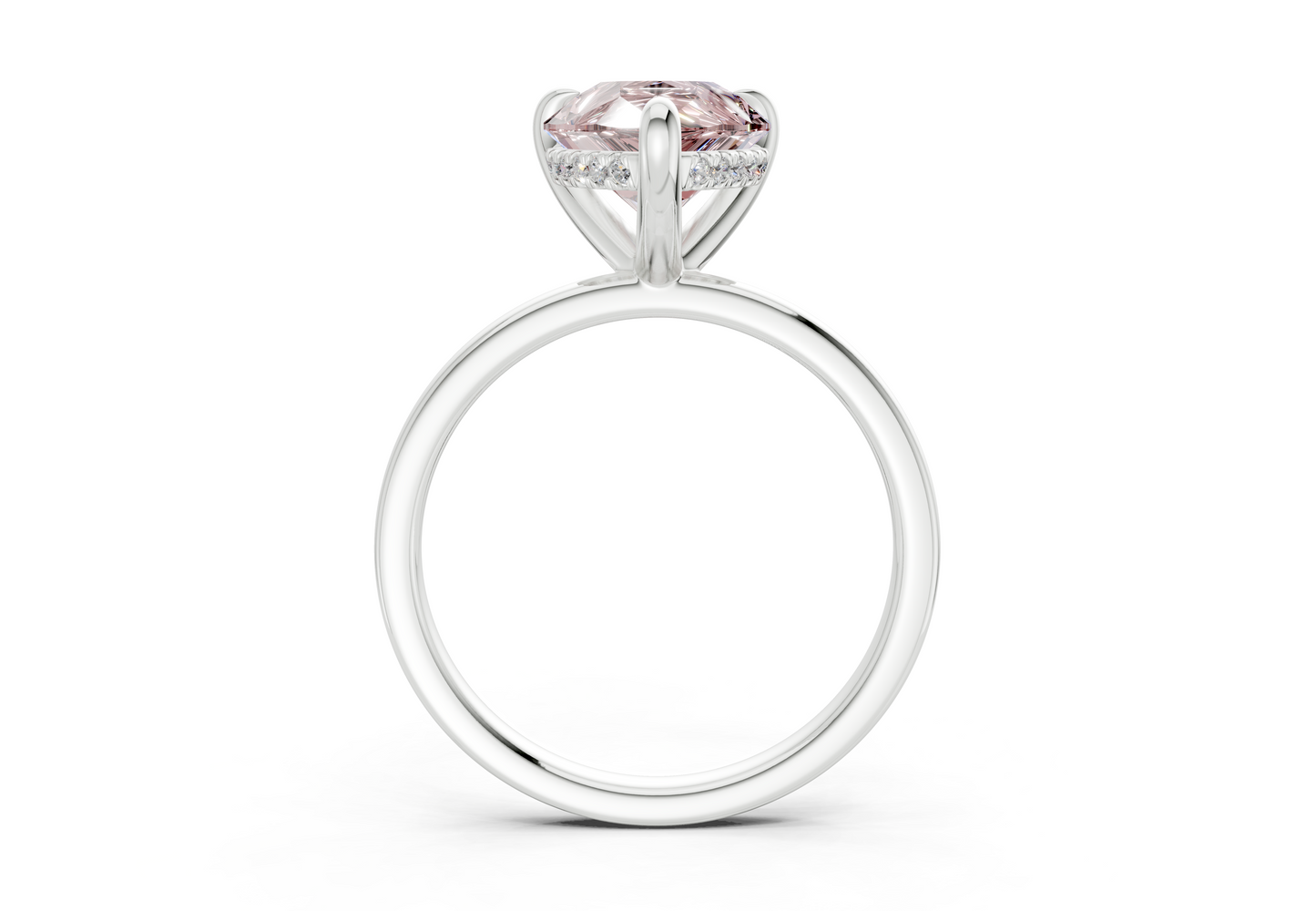 Solstice Pink Diamond Solitaire Pear Cut 2mm Engagement Ring