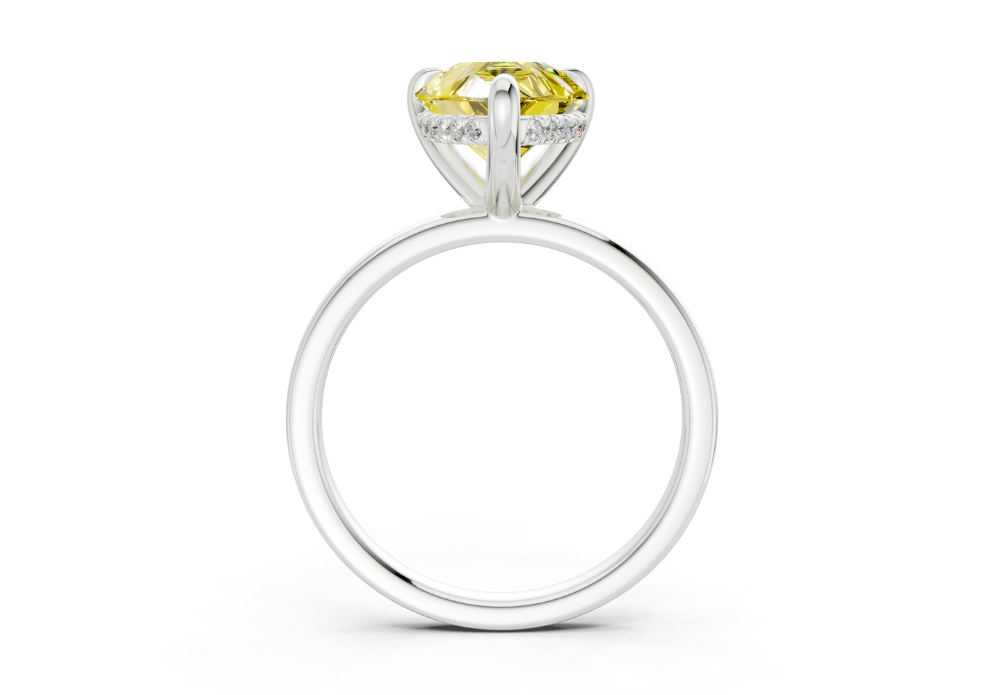 Solstice Yellow Diamond Solitaire Pear Cut 2.3mm Engagement Ring