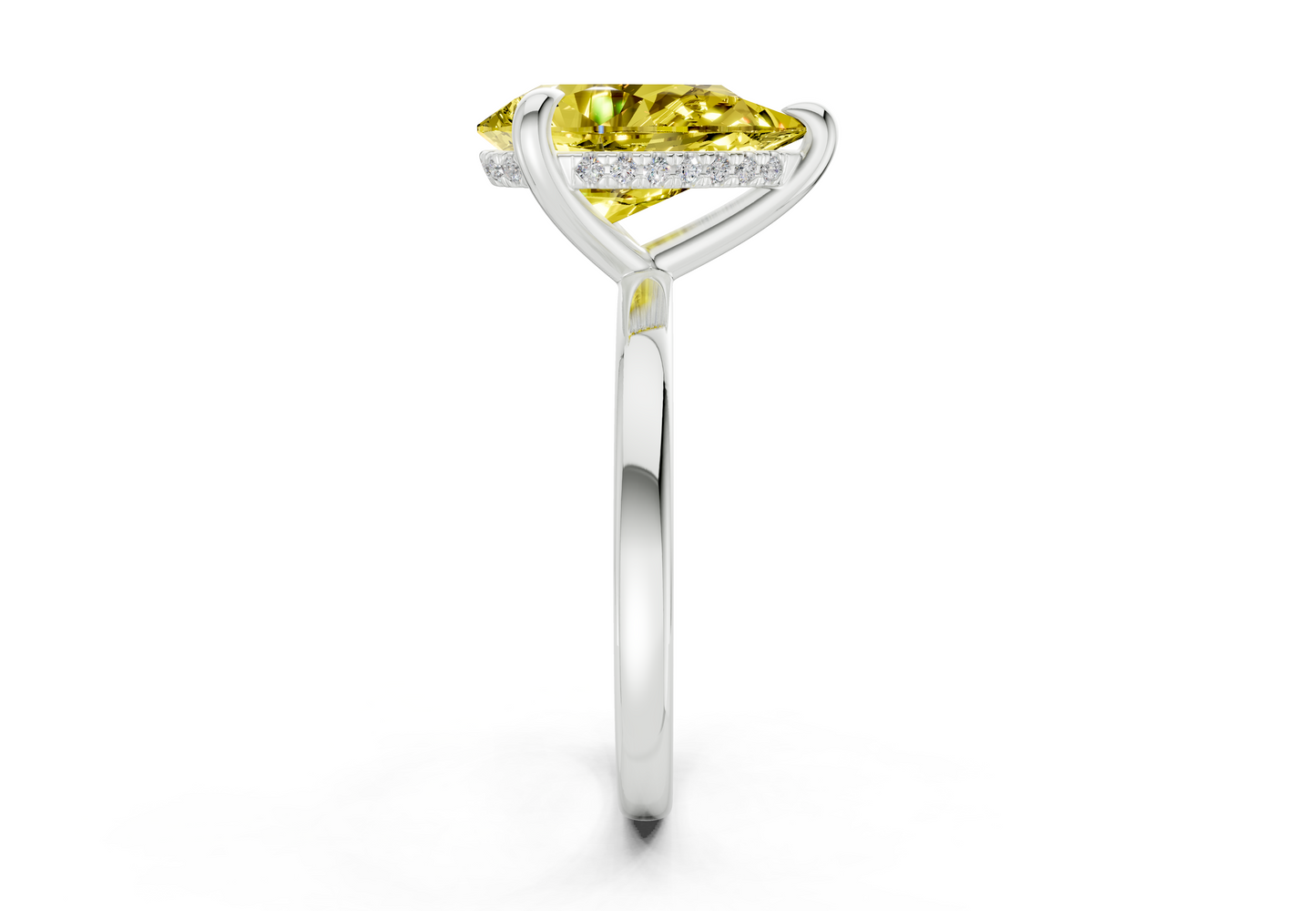 Solstice Yellow Diamond Solitaire Pear Cut 2.3mm Engagement Ring