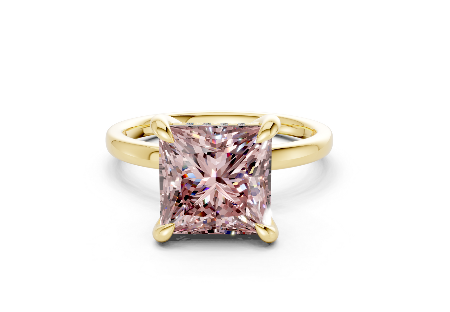 Solstice Pink Diamond Solitaire Princess Cut 1.8mm Engagement Ring