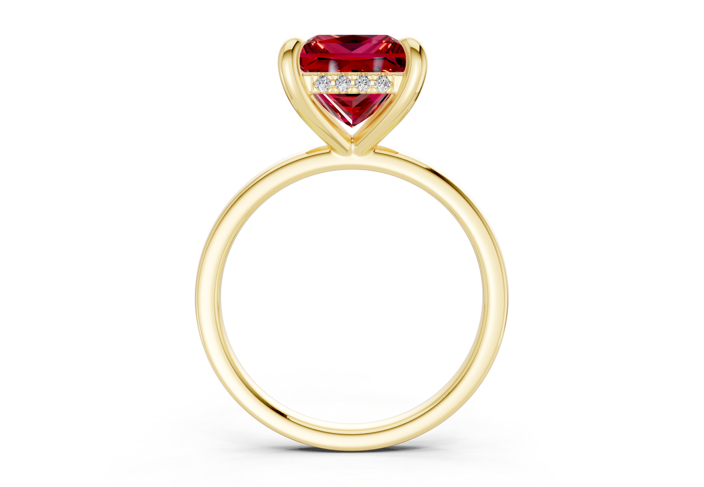 Solstice Ruby Gemstone Solitaire Princess Cut 1.8mm Engagement Ring