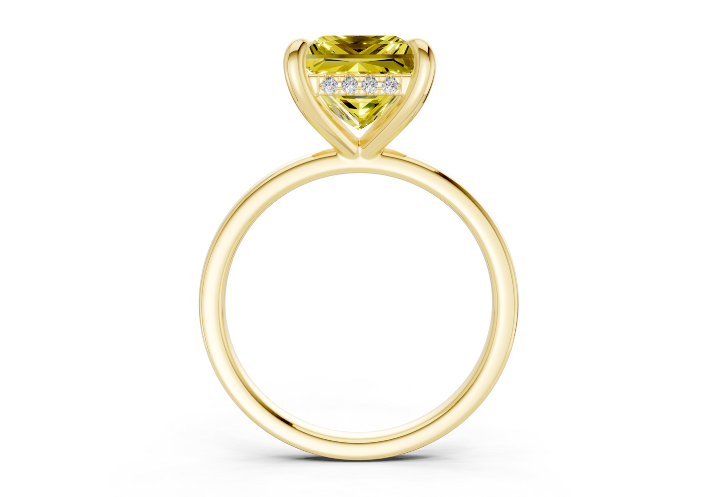 Solstice Yellow Diamond Solitaire Princess Cut 1.8mm Engagement Ring