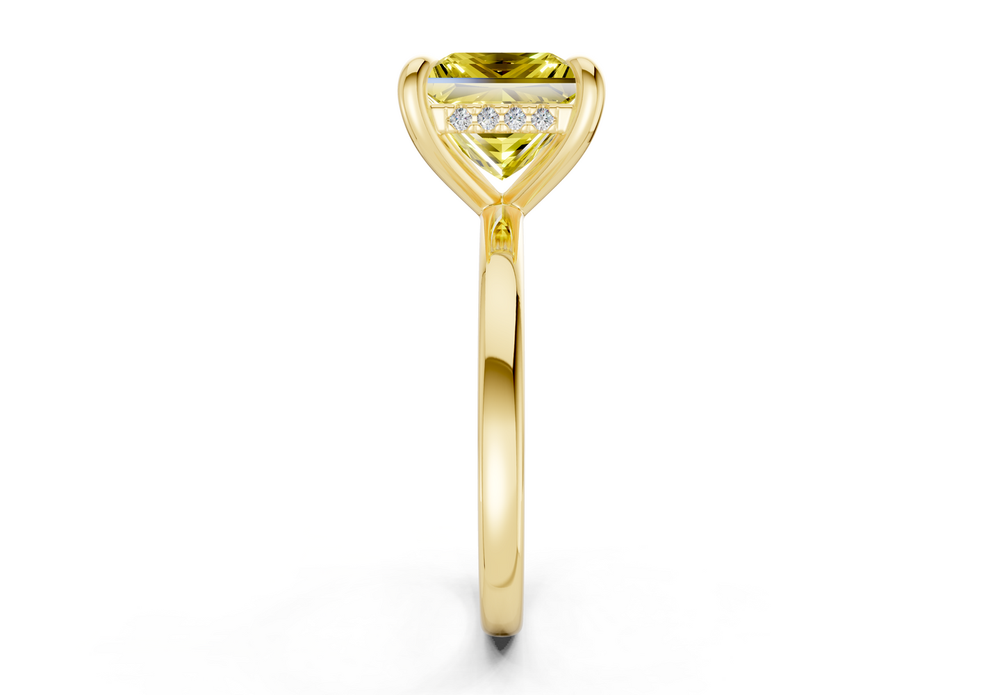 Solstice Yellow Diamond Solitaire Princess Cut 1.8mm Engagement Ring
