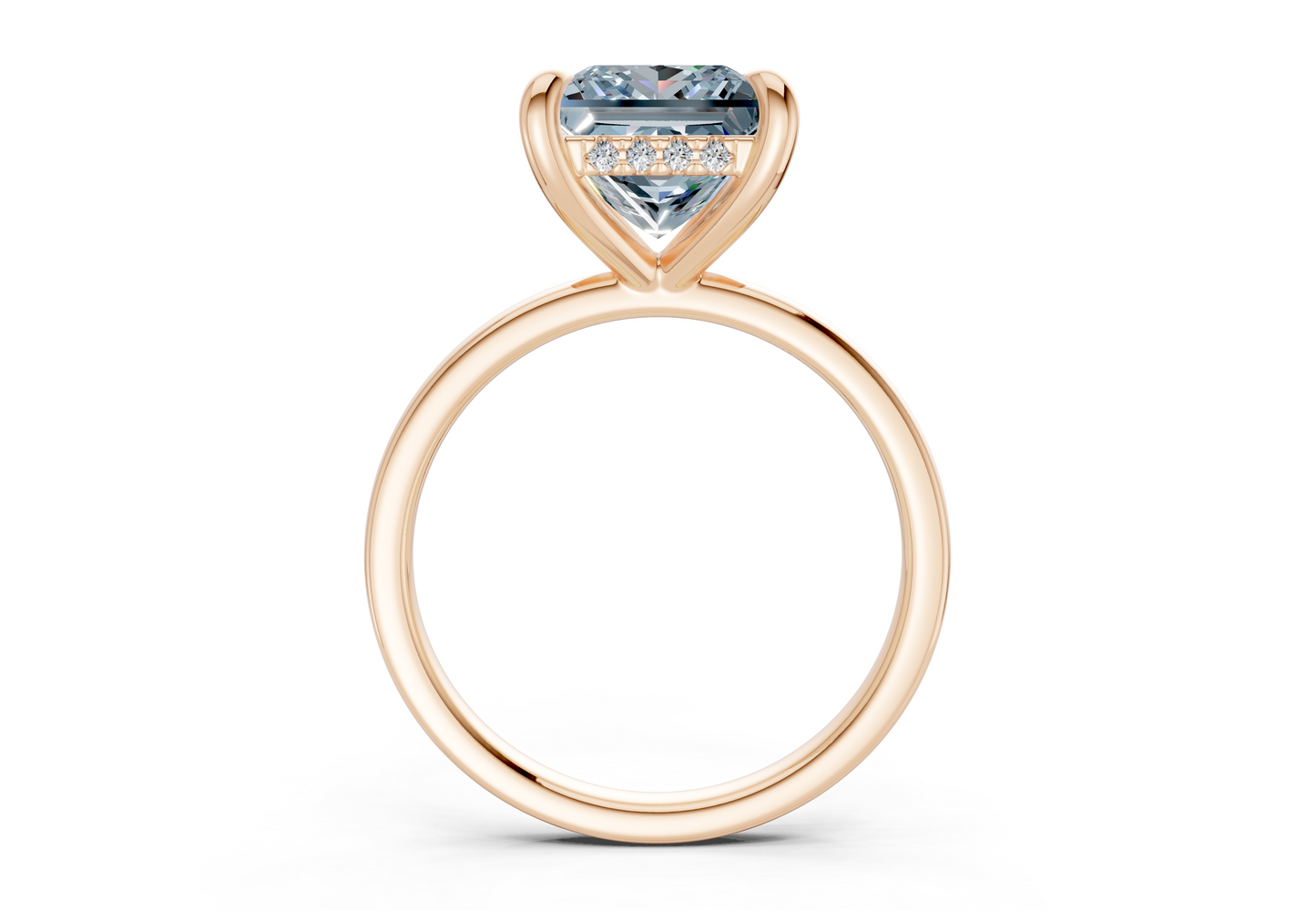 Solstice Blue Diamond Solitaire Princess Cut 1.8mm Engagement Ring