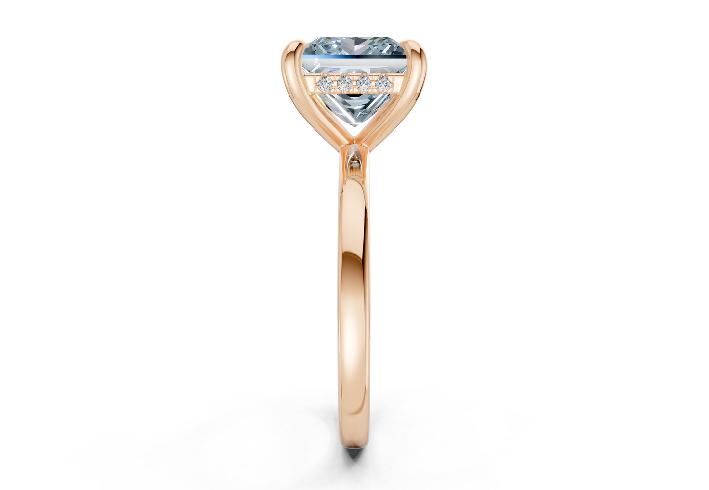 Solstice Blue Diamond Solitaire Princess Cut 1.8mm Engagement Ring