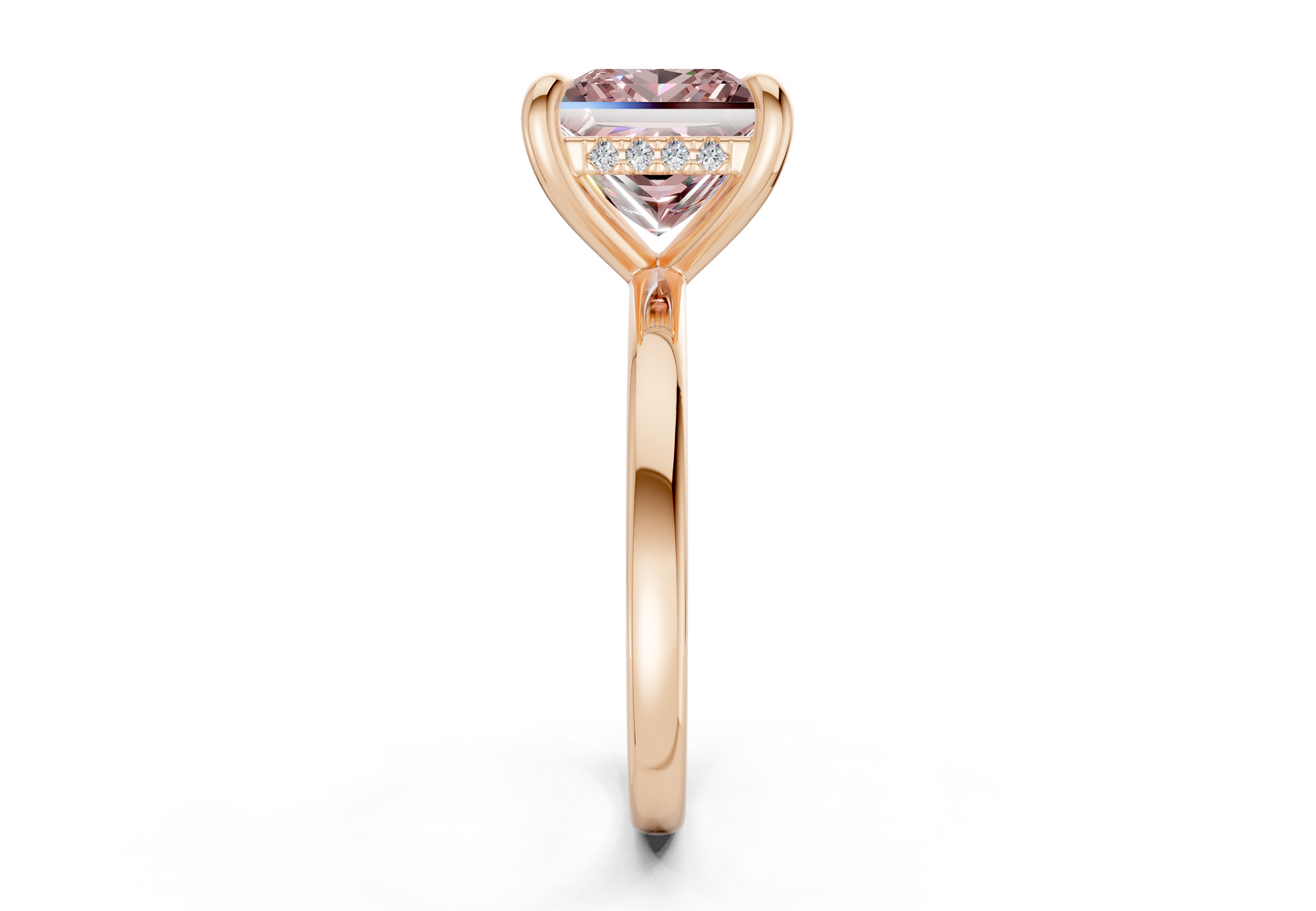 Solstice Pink Diamond Solitaire Princess Cut 1.8mm Engagement Ring
