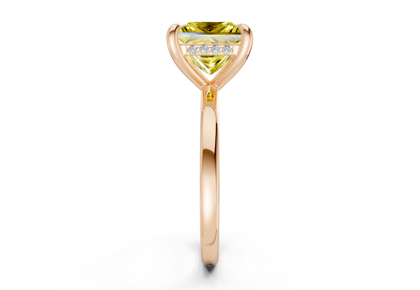 Solstice Yellow Diamond Solitaire Princess Cut 1.8mm Engagement Ring