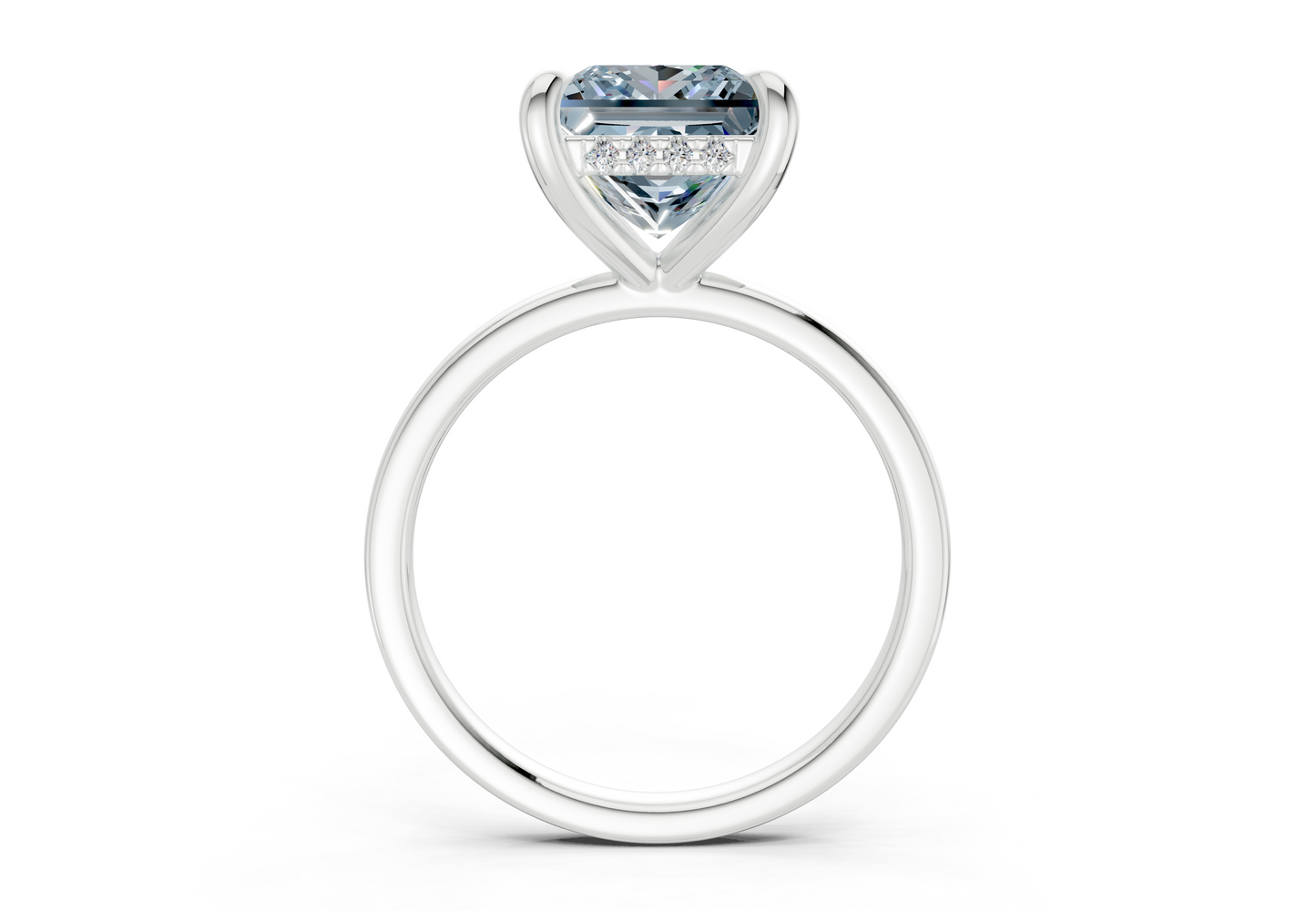 Solstice Blue Diamond Solitaire Princess Cut 1.8mm Engagement Ring