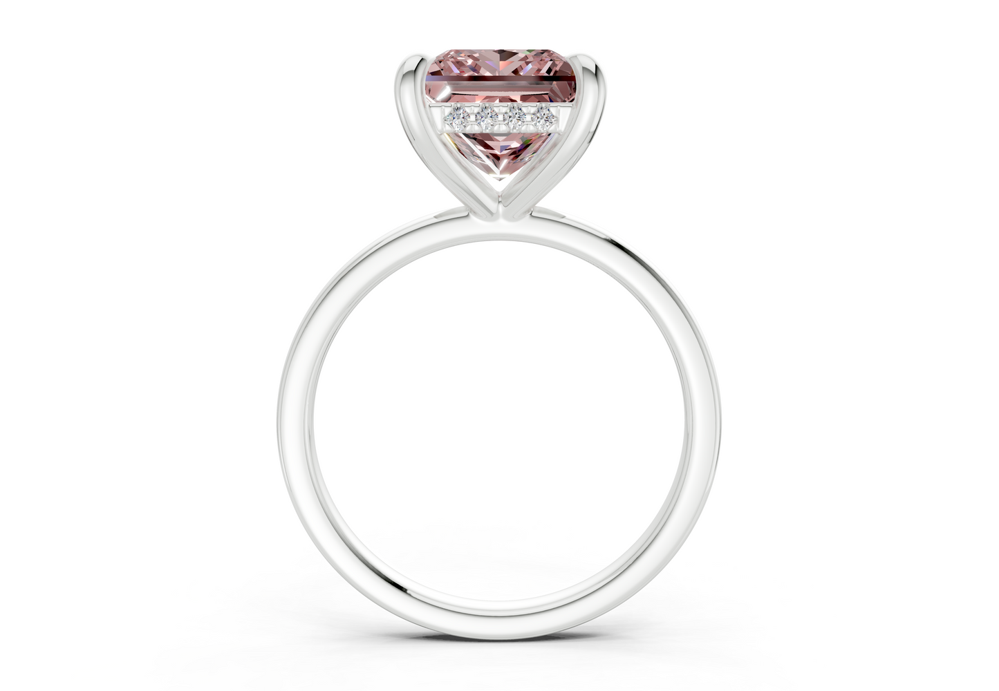 Solstice Pink Diamond Solitaire Princess Cut 1.8mm Engagement Ring