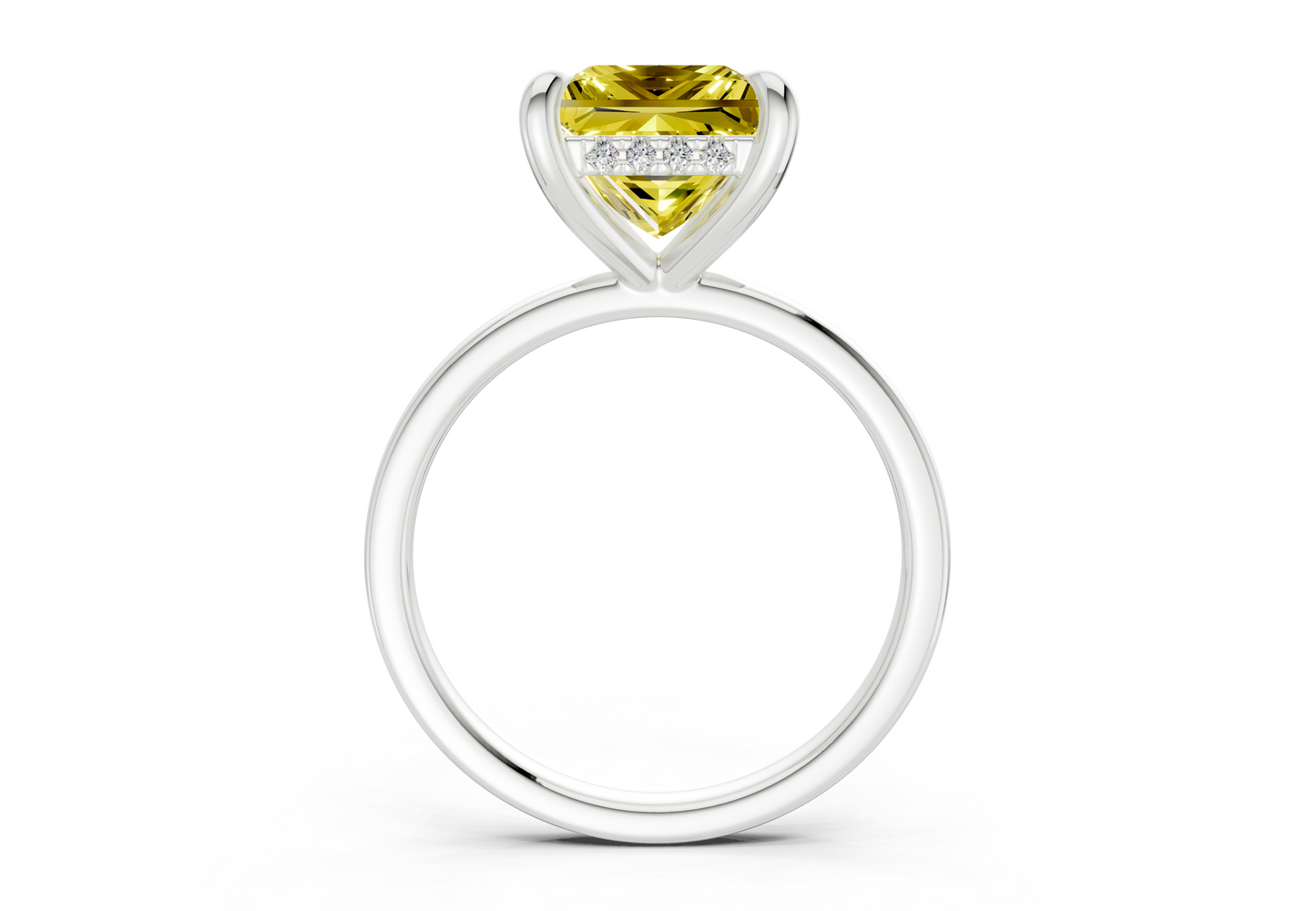 Solstice Yellow Diamond Solitaire Princess Cut 1.8mm Engagement Ring