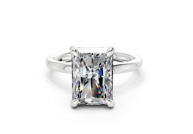 The Manhattan Solitaire- 5.00ct Radiant E VS1 with Hidden Halo