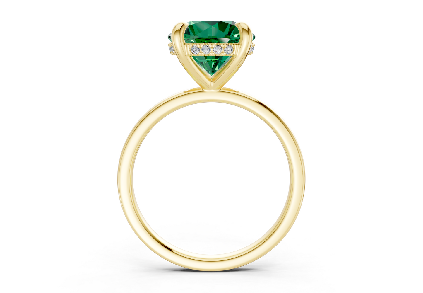 Solstice Emerald Gemstone Solitaire Round Cut 2mm Engagement Ring