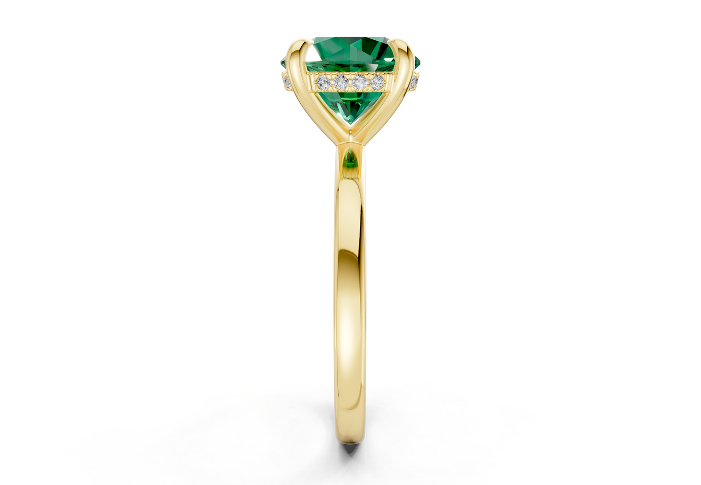 Solstice Emerald Gemstone Solitaire Round Cut 2mm Engagement Ring