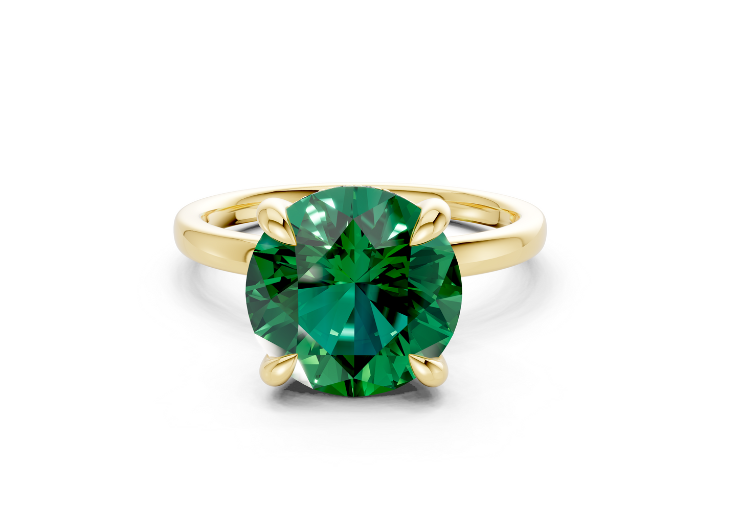 Solstice Emerald Gemstone Solitaire Round Cut 2mm Engagement Ring