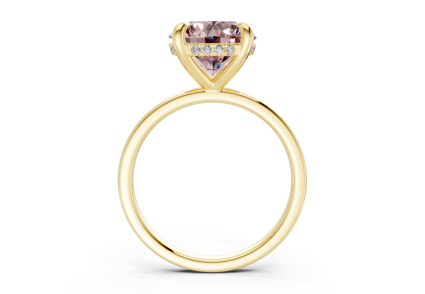 Solstice Pink Diamond Solitaire Round Cut 2mm Engagement Ring
