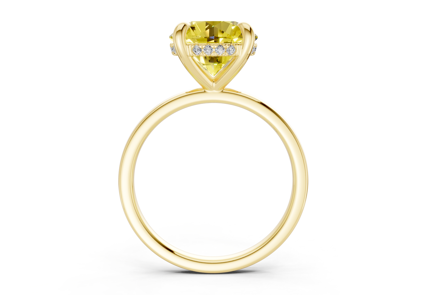 Solstice Yellow Diamond Solitaire Round Cut 2.3mm Engagement Ring