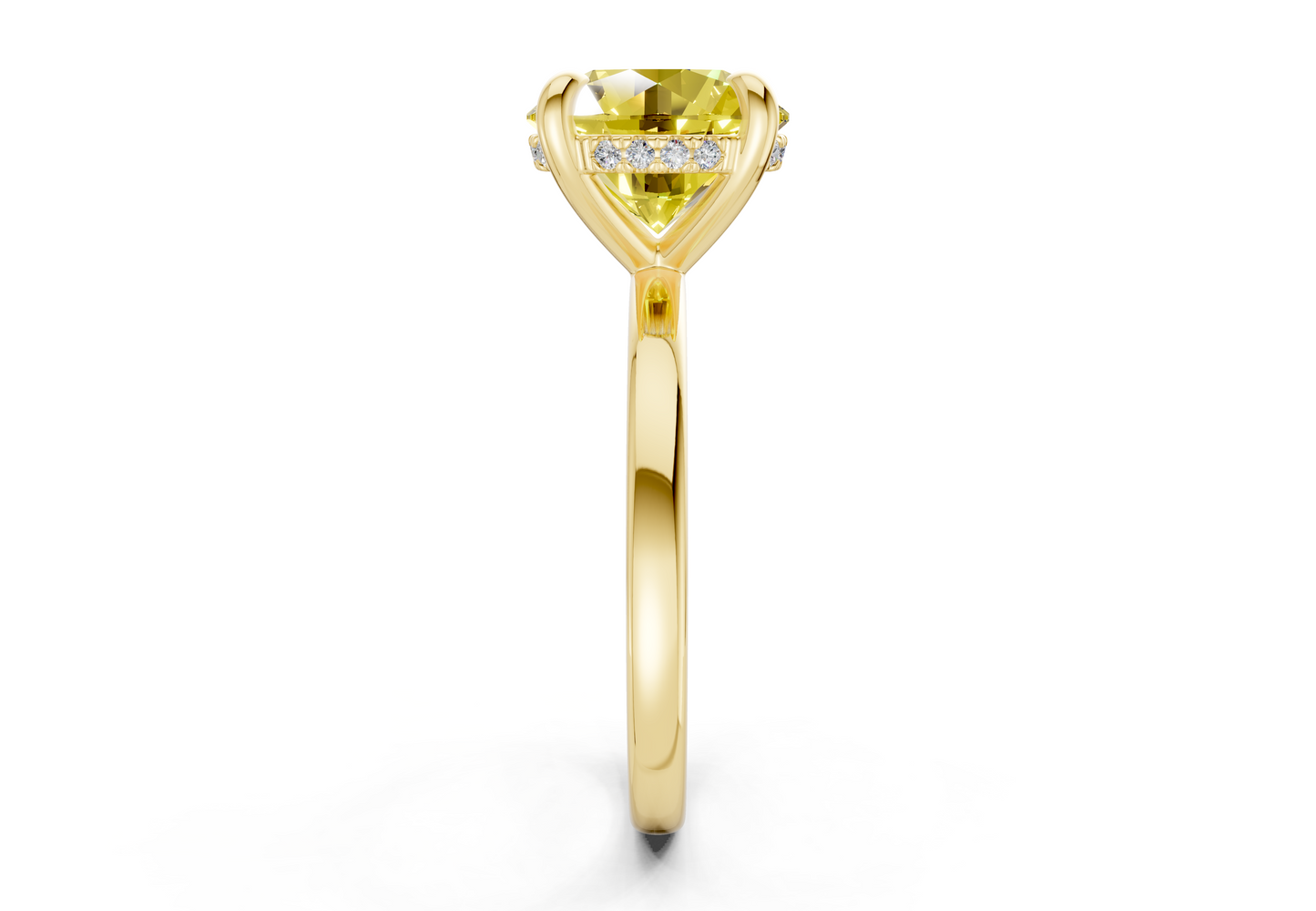 Solstice Yellow Diamond Solitaire Round Cut 2.3mm Engagement Ring