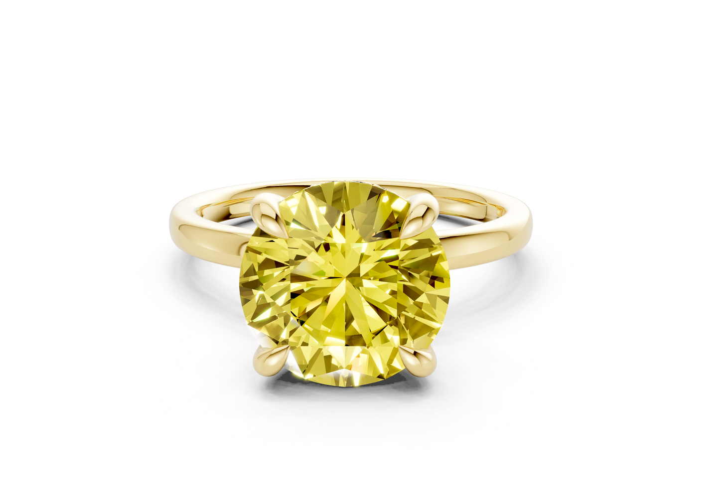 Solstice Yellow Diamond Solitaire Round Cut 2.3mm Engagement Ring