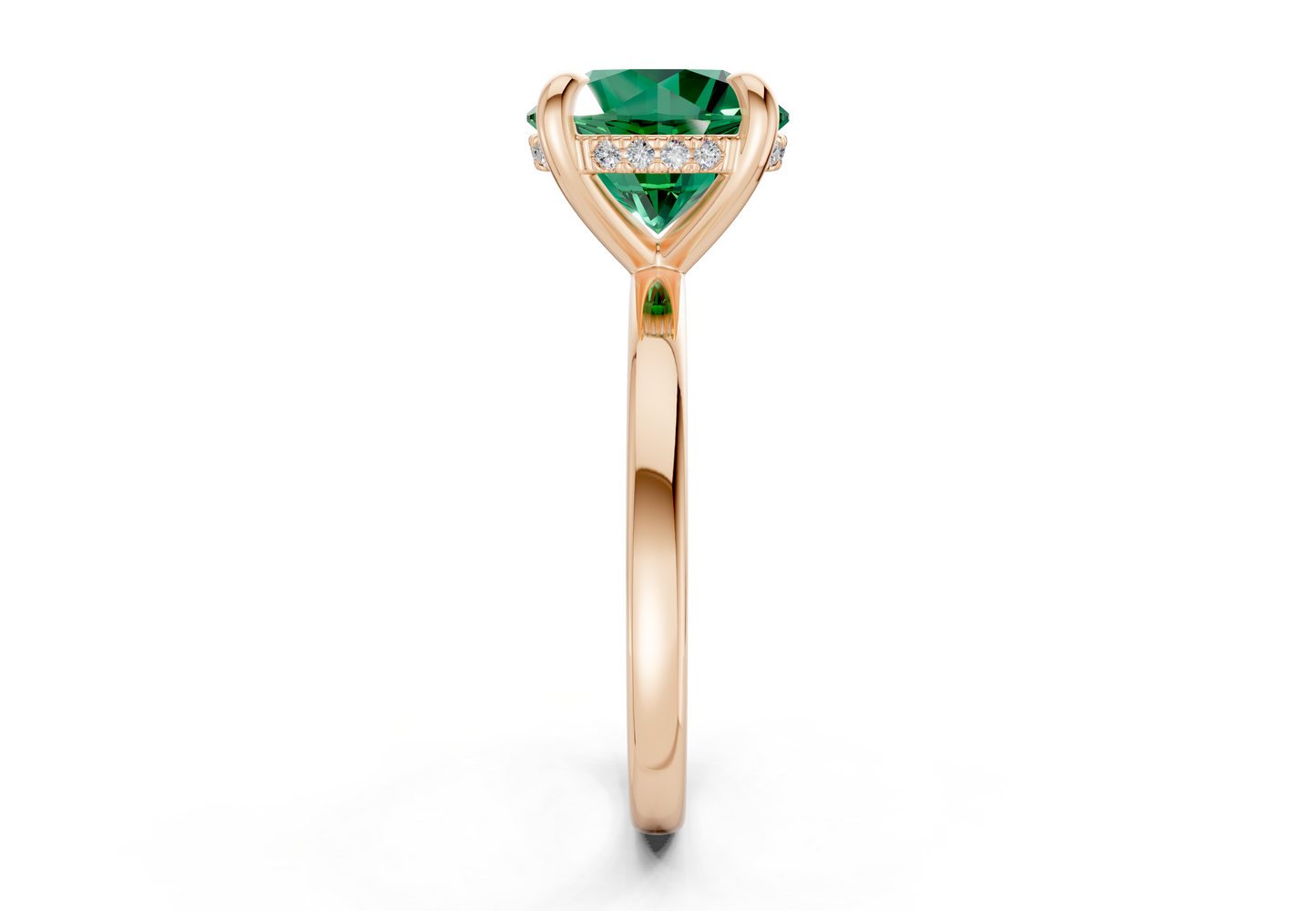 Solstice Emerald Gemstone Solitaire Round Cut 2mm Engagement Ring