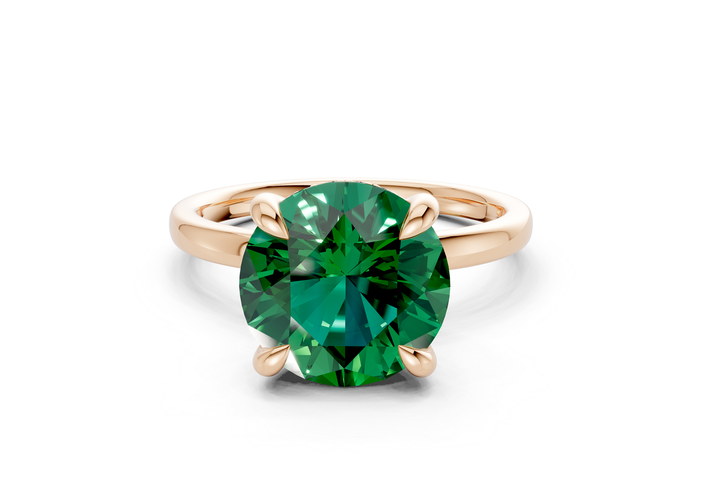 Solstice Emerald Gemstone Solitaire Round Cut 2mm Engagement Ring