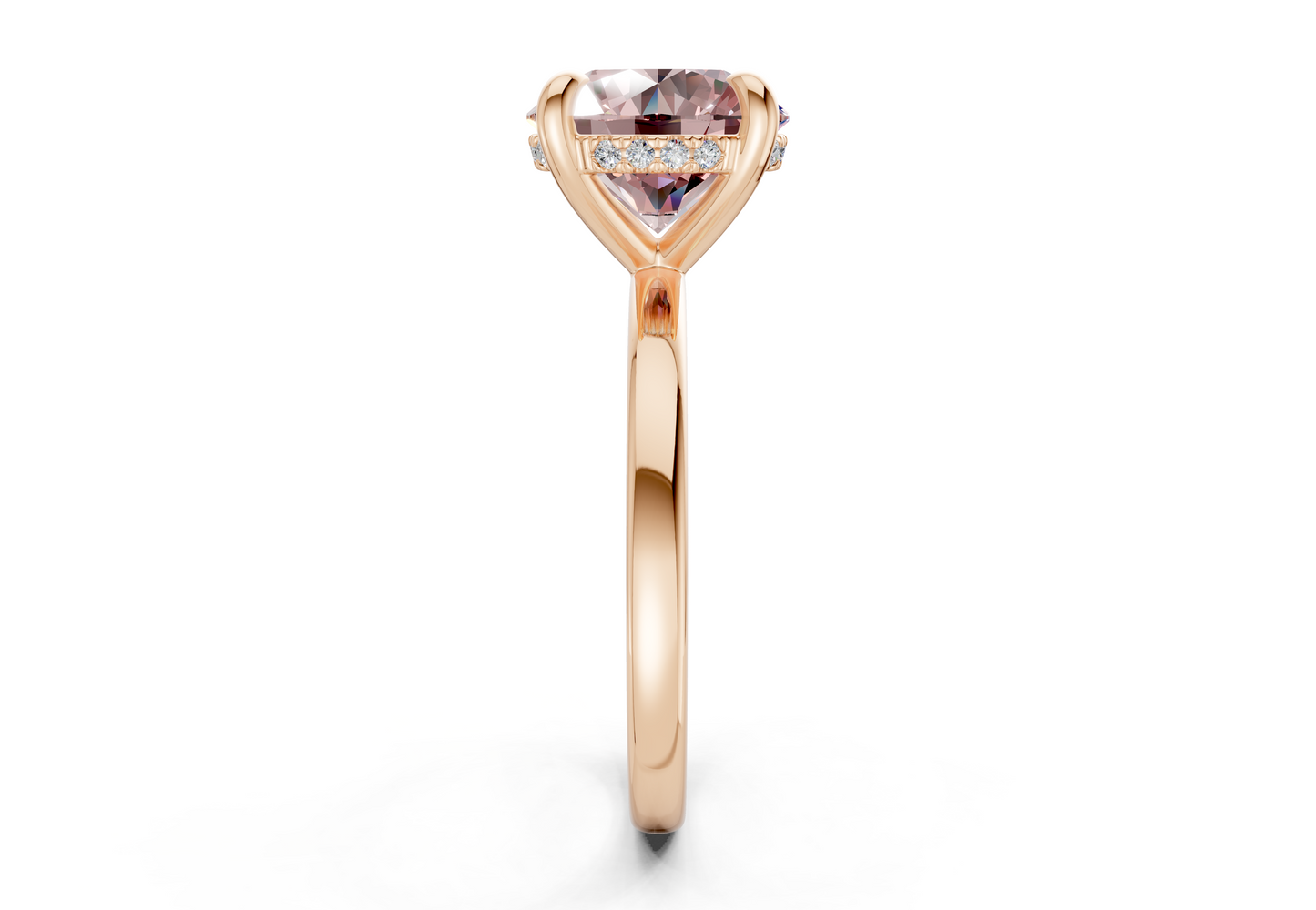 Solstice Pink Diamond Solitaire Round Cut 2mm Engagement Ring