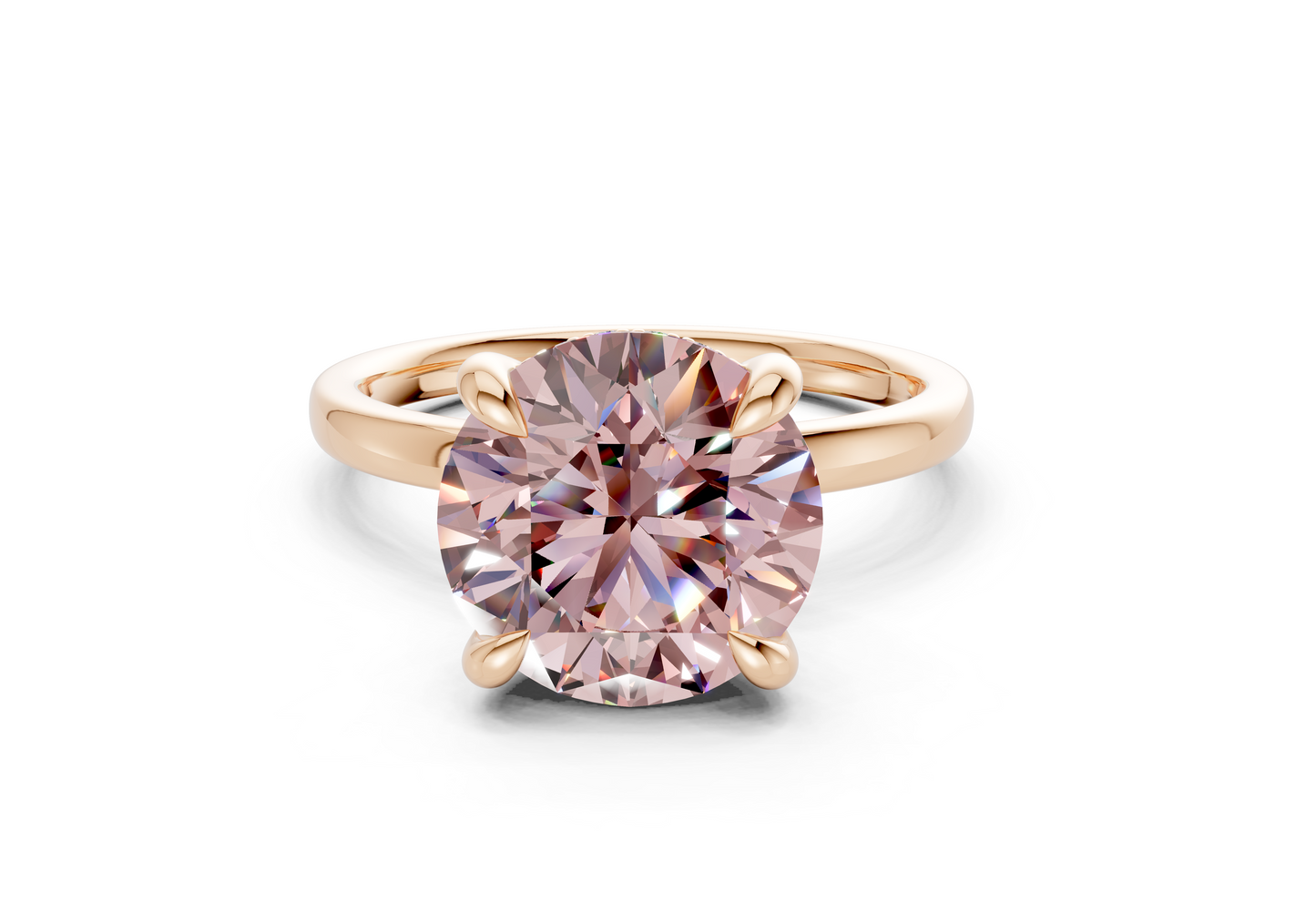 Solstice Pink Diamond Solitaire Round Cut 2mm Engagement Ring