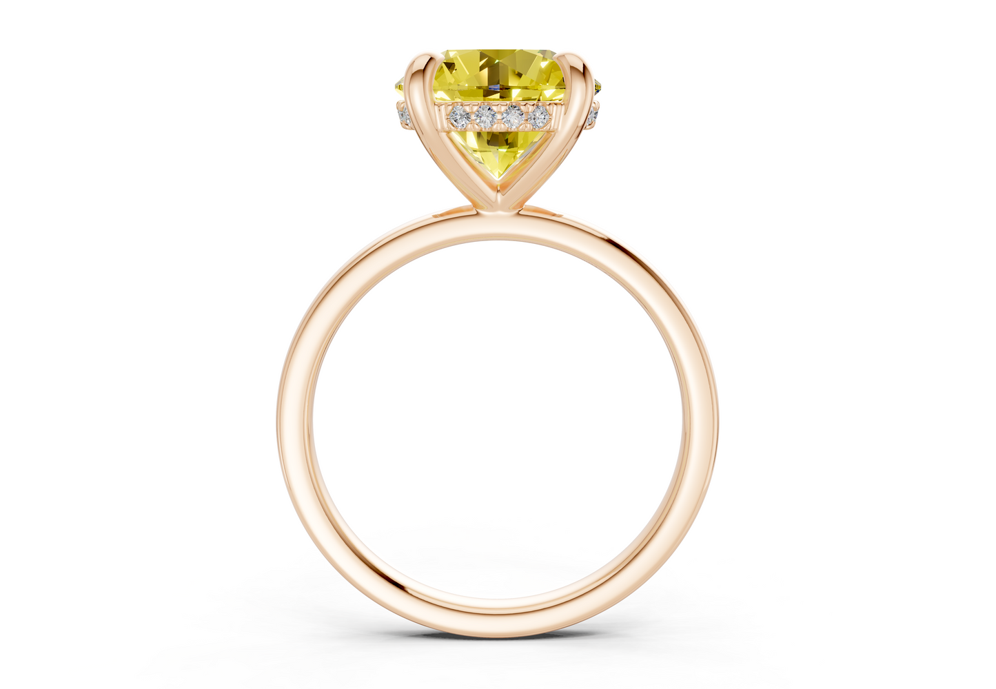 Solstice Yellow Diamond Solitaire Round Cut 2.3mm Engagement Ring