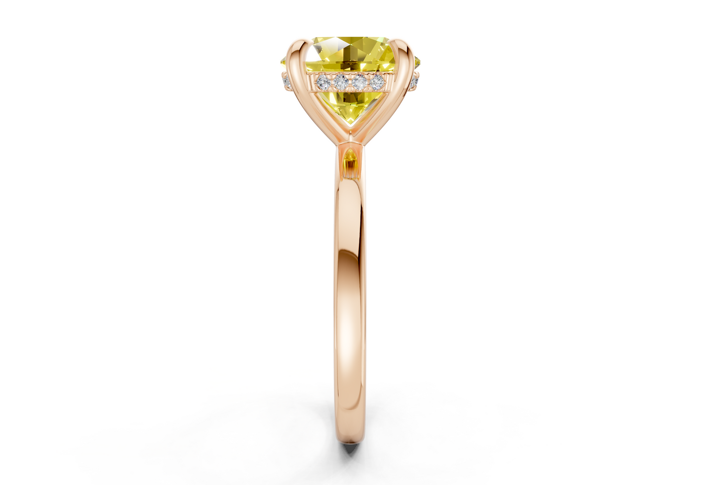 Solstice Yellow Diamond Solitaire Round Cut 2.3mm Engagement Ring