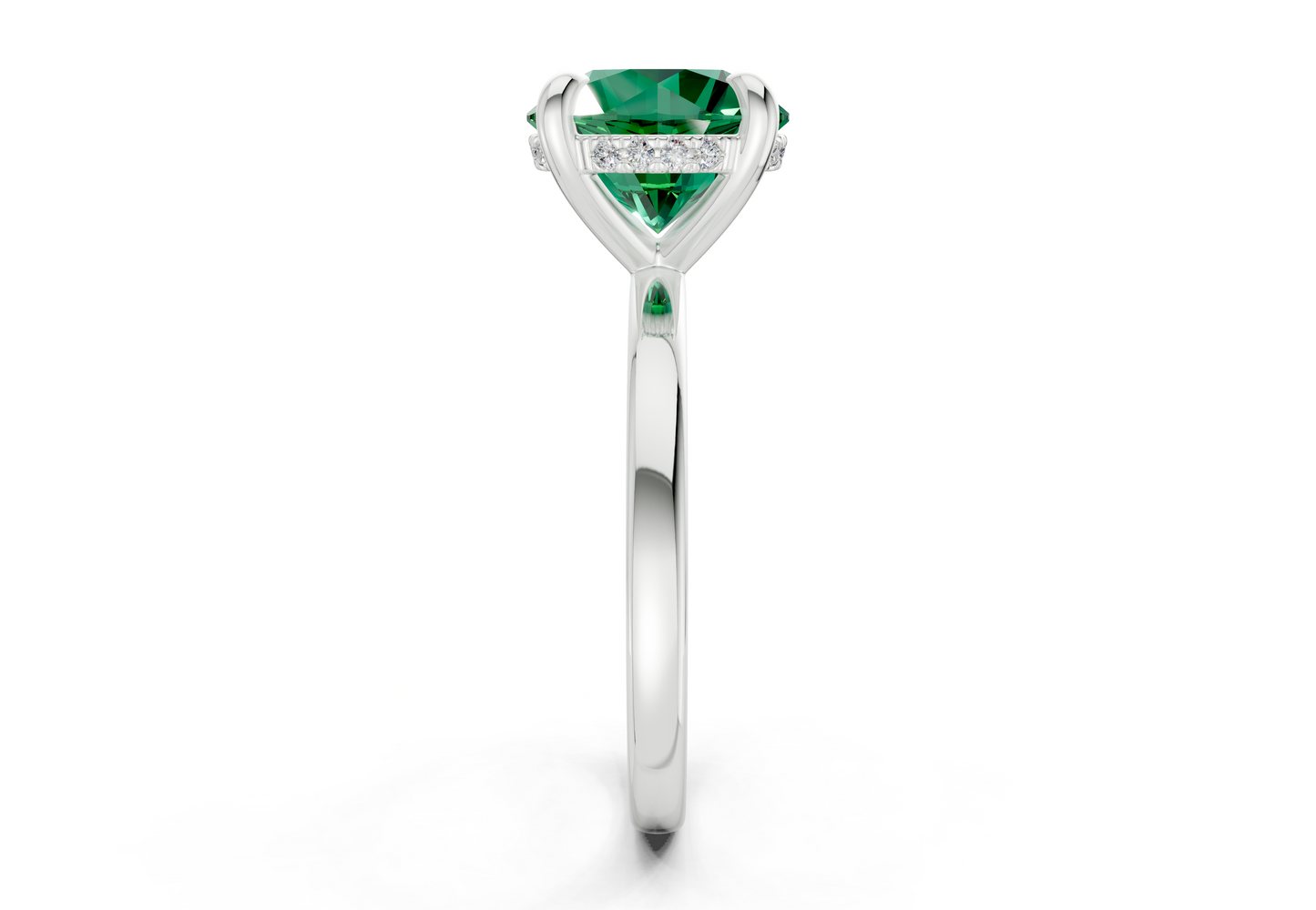 Solstice Emerald Gemstone Solitaire Round Cut 2mm Engagement Ring