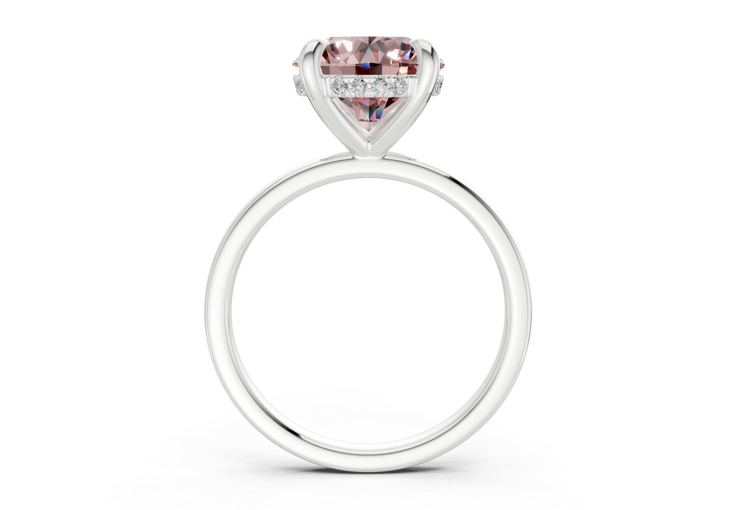 Solstice Pink Diamond Solitaire Round Cut 2mm Engagement Ring
