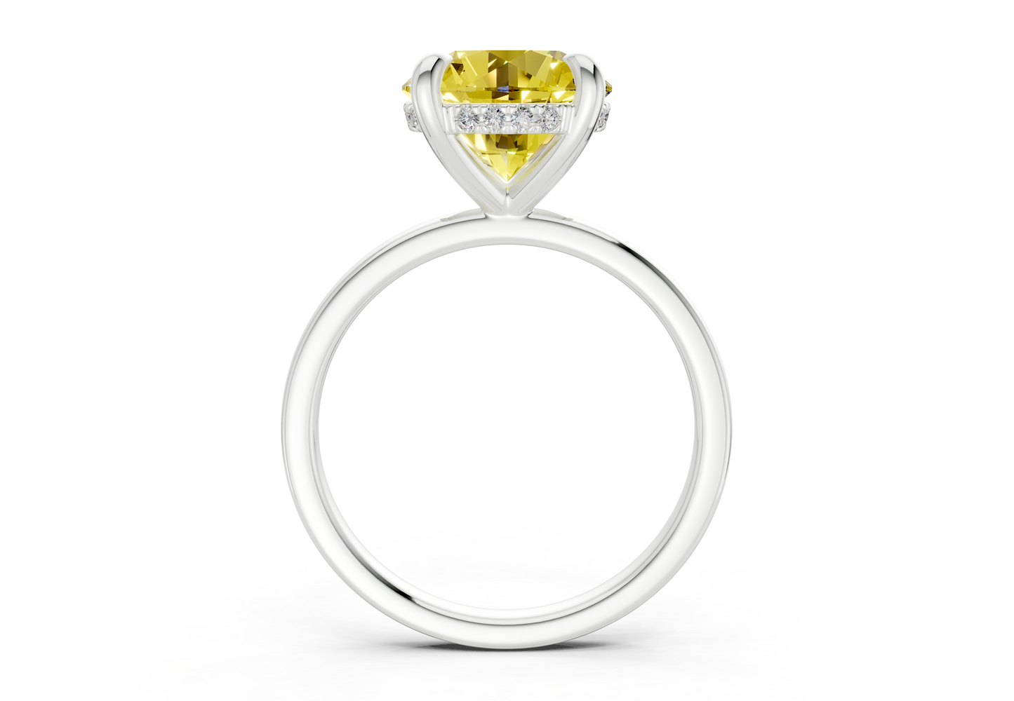 Solstice Yellow Diamond Solitaire Round Cut 2.3mm Engagement Ring